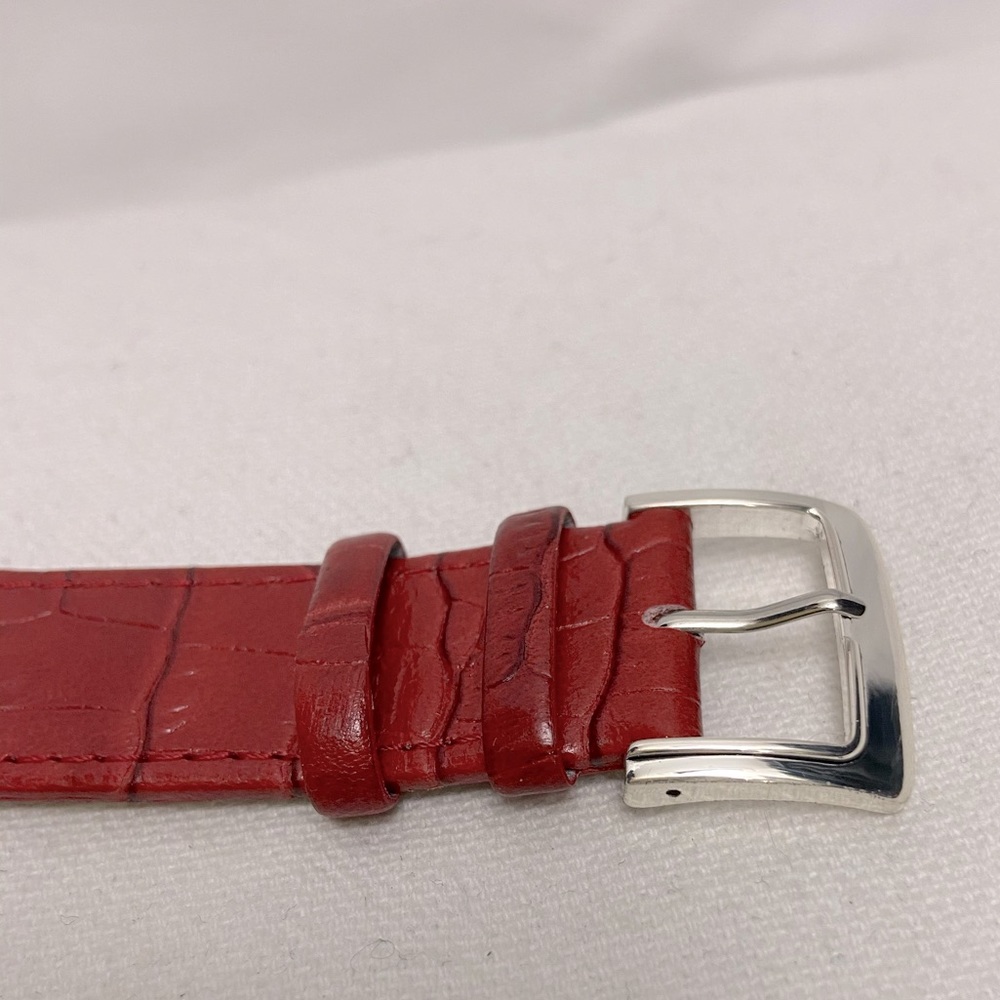 Red Crocodile Embossed Leather Watch Band NWOT
